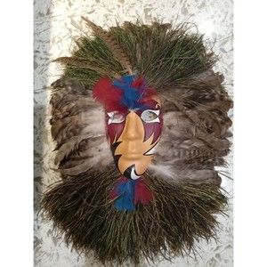 Hand Painted Tribal Mask Signed
